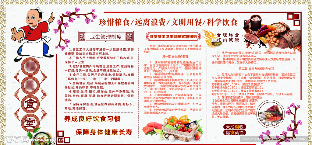 食堂文化宣传展板