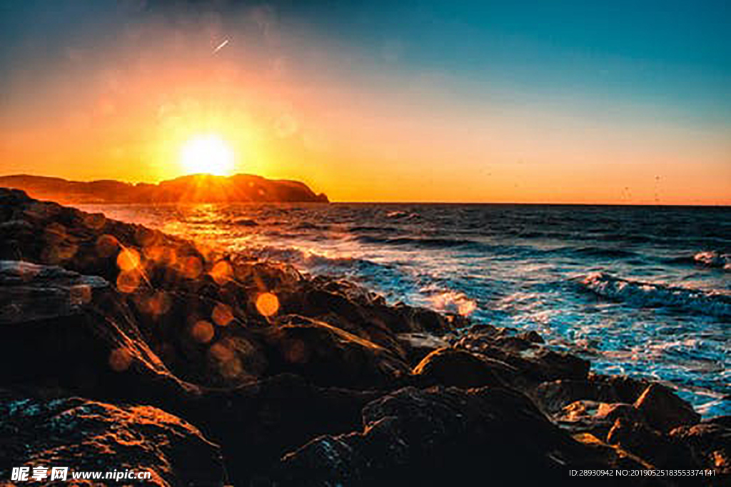 夕阳海景