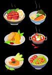 特色餐饮美味食物手绘插画
