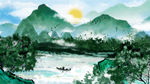 唯美青山绿水中国水墨画
