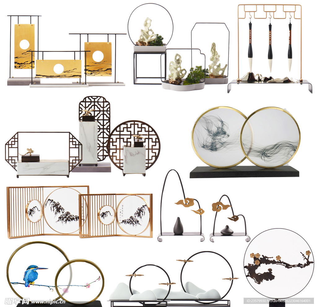 创意新中式摆设软装饰品素材