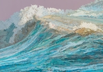 大海海浪油画背景