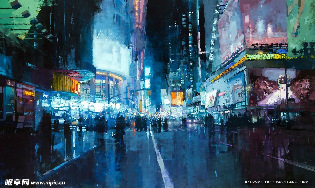 夜景城市插画