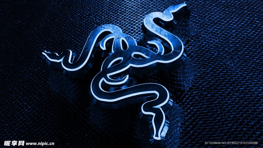 蓝色布纹蛇纹背景