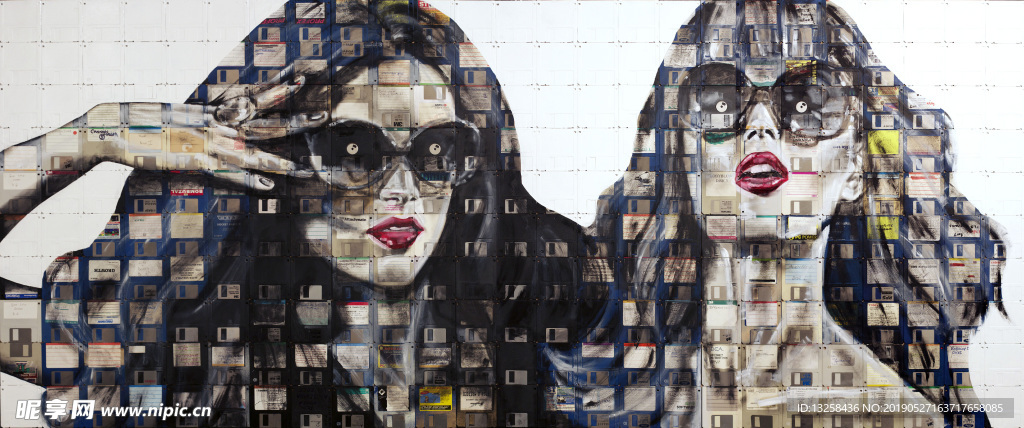 拼图油画素材背景