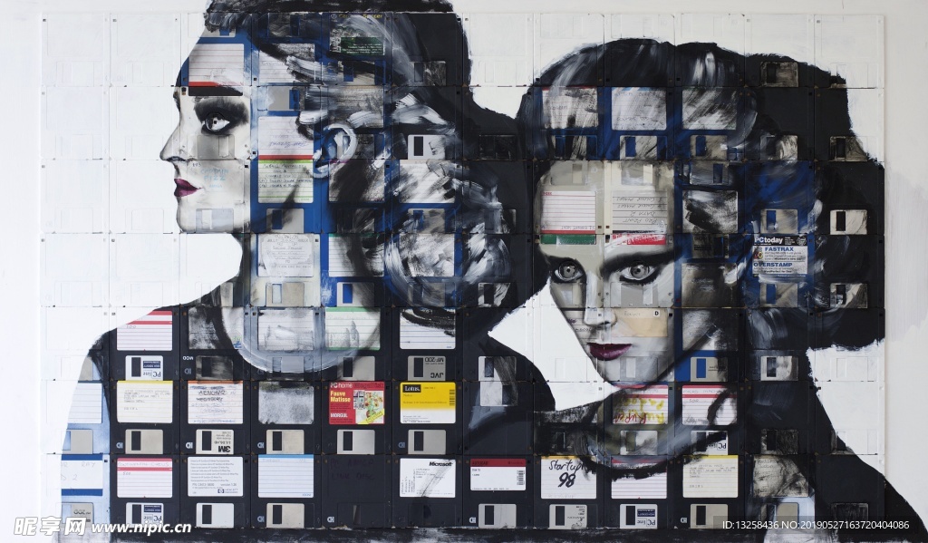 拼图油画素材背景