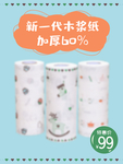 清新卡通手绘无纺布家居用品主图