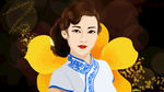 民国旗袍女子插画