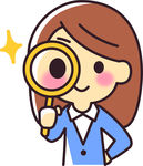 女孩拿放大镜看