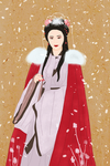 国潮中国风服饰之汉服古装女子红