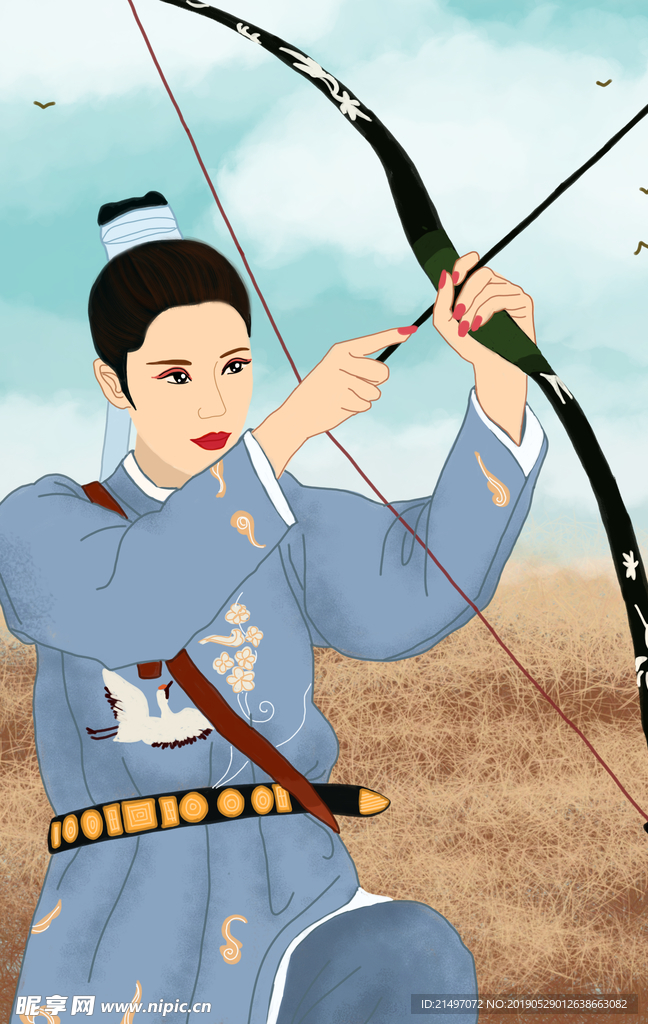 中国传统文化之汉服服饰古装射箭