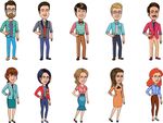 10个扁平人物设计PS