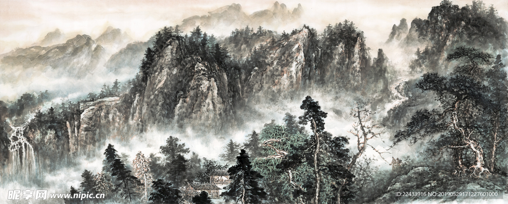 山水画 国画 水墨画