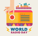 创意世界广播日调收音机的手臂