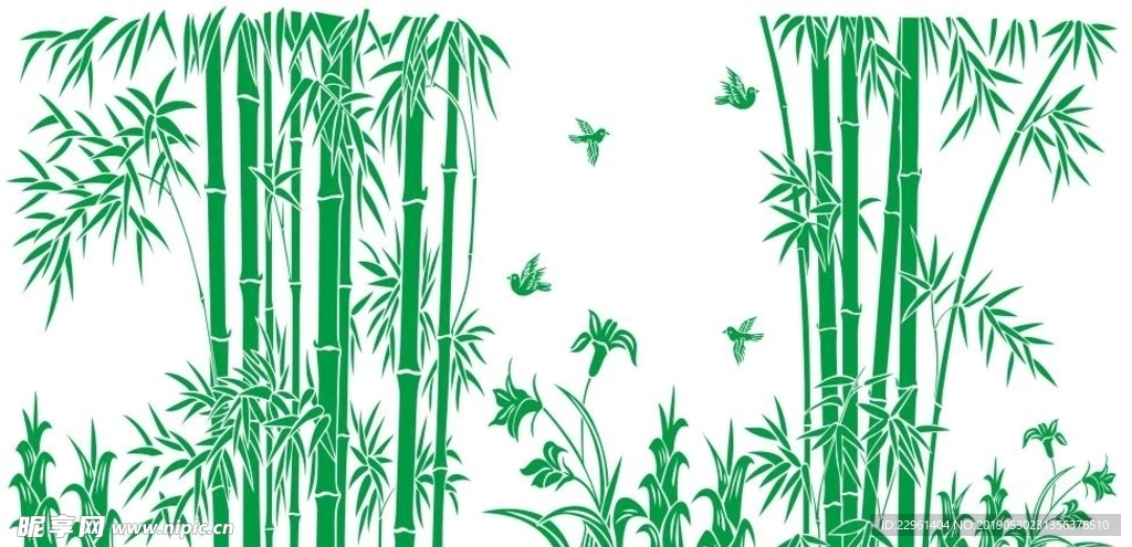 竹子竹叶背景客厅墙面艺术画