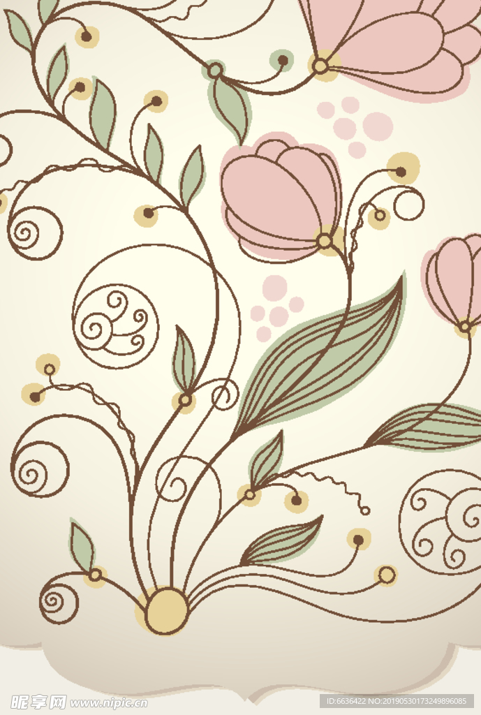 花朵 古典 花纹 时尚 底纹