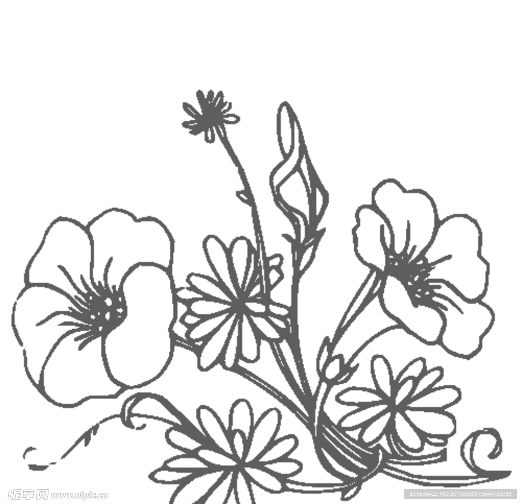 花朵 花纹  时尚 底纹 树叶