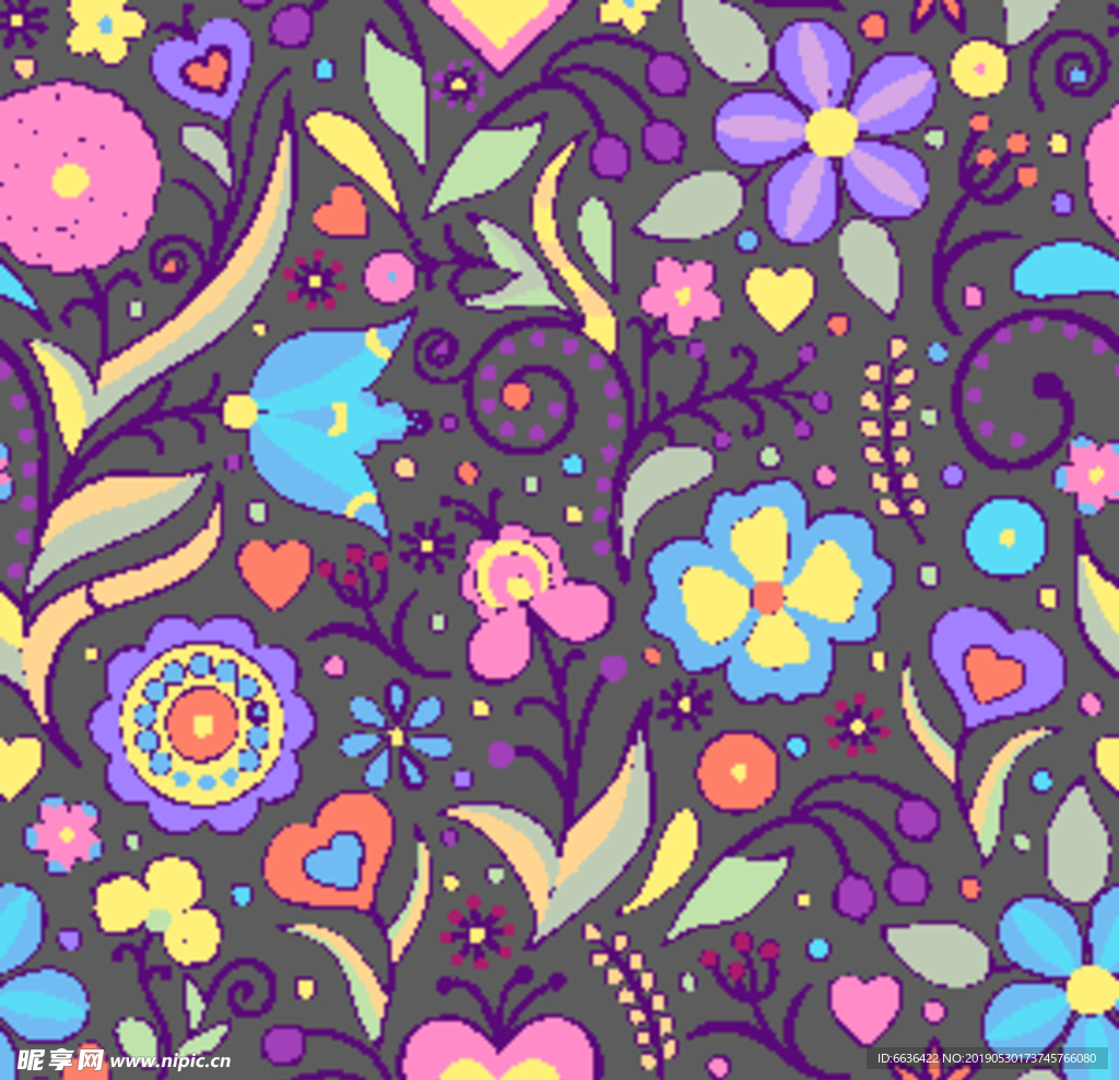 花朵 花纹  时尚 底纹 树叶
