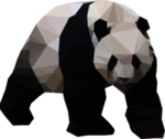 几何熊猫免抠素材