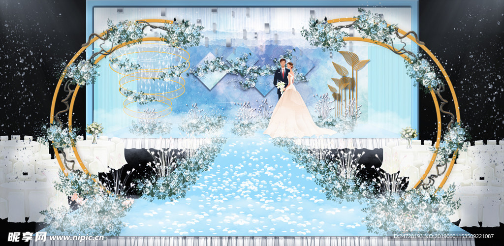 蓝色婚礼效果图