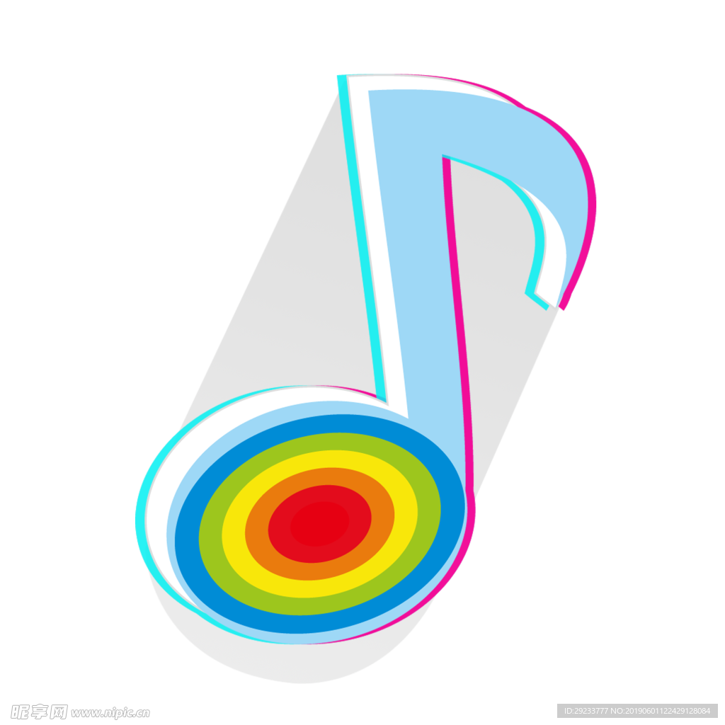 抖音风格音乐符号免抠素材
