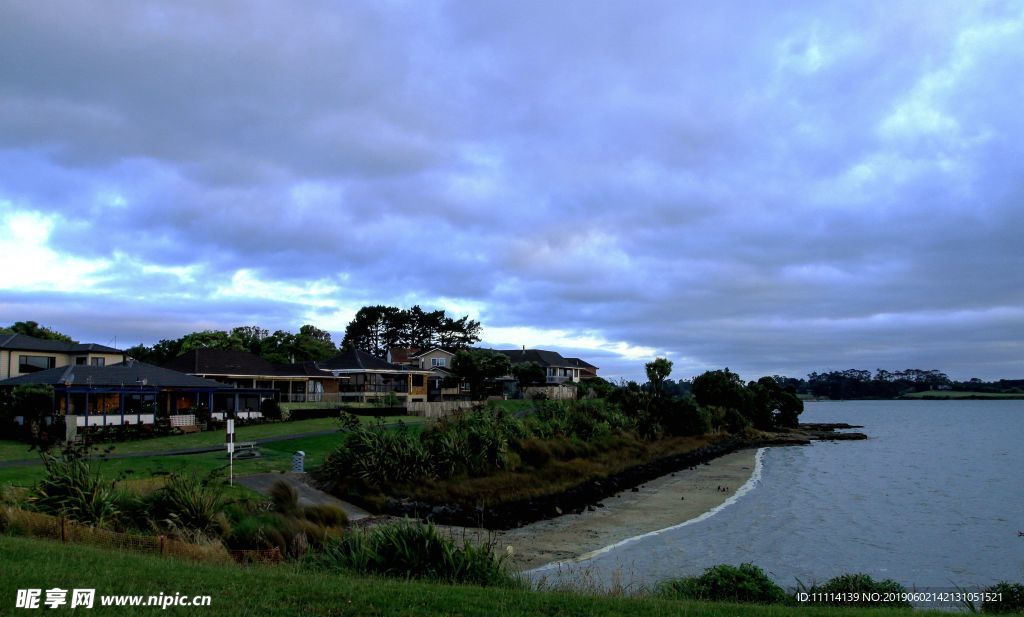 奥克兰海滨小镇风景