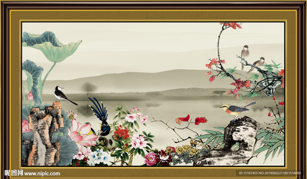 国画荷花