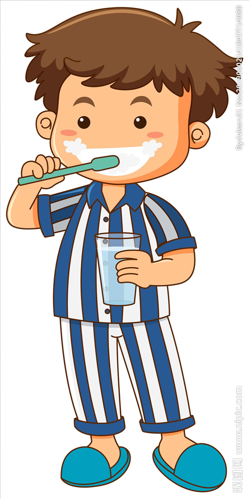 小孩刷牙
