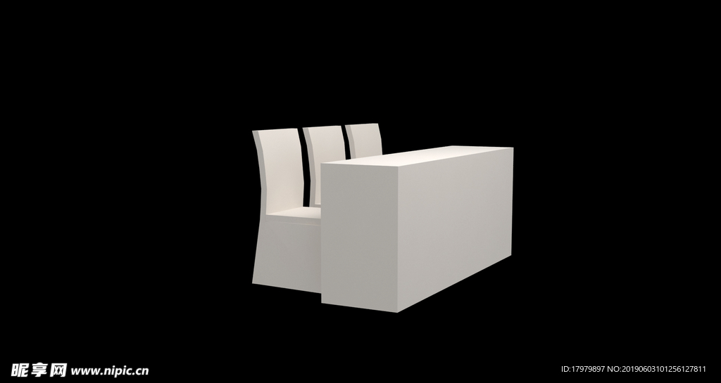 3D会议桌椅模型