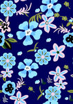 矢量蓝花