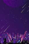紫色城市海报背景元素素材设计