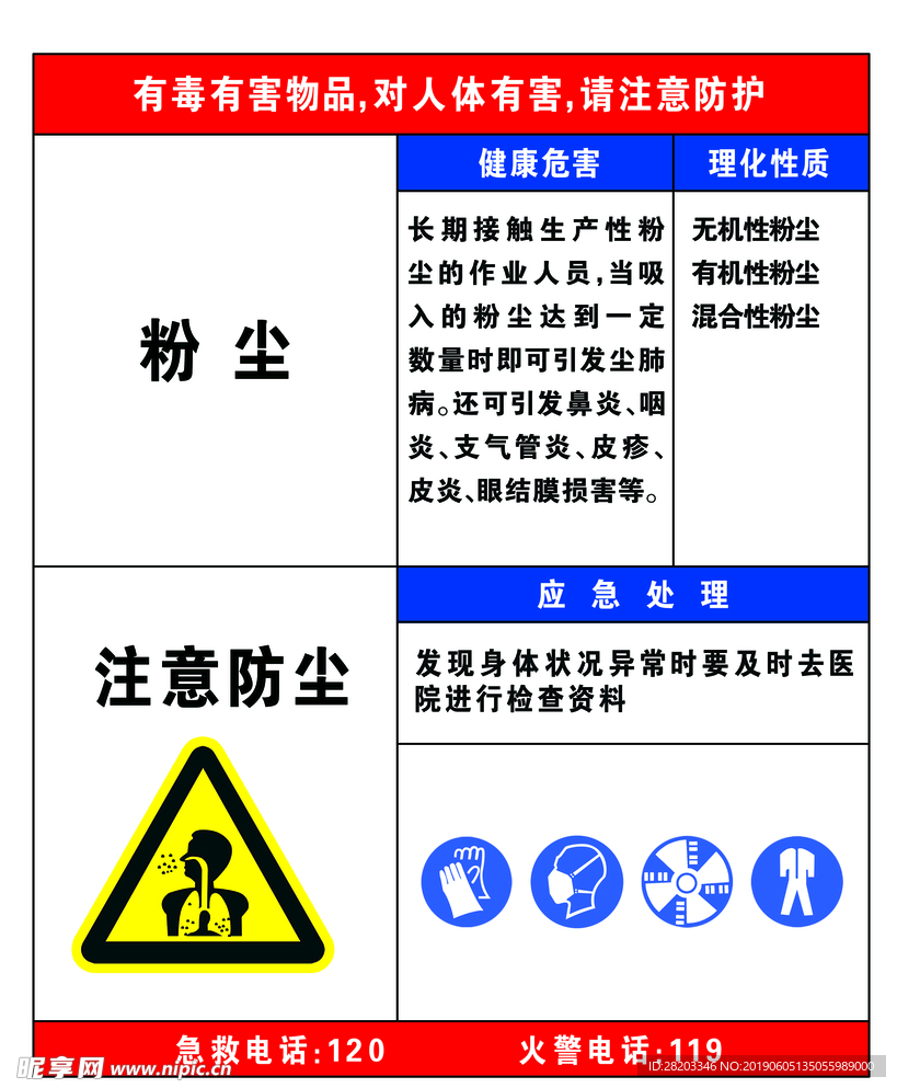 粉尘职业危险告知卡