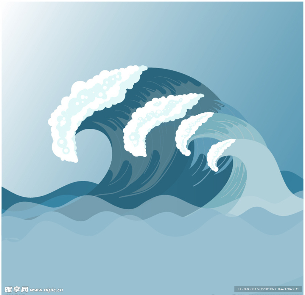 海浪卡通素材
