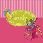 学习用品书包闹铃矢量素材