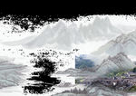 水墨古风江南山水画