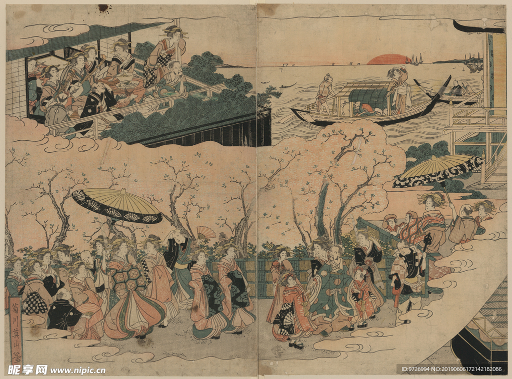 菊川英山浮世绘作品