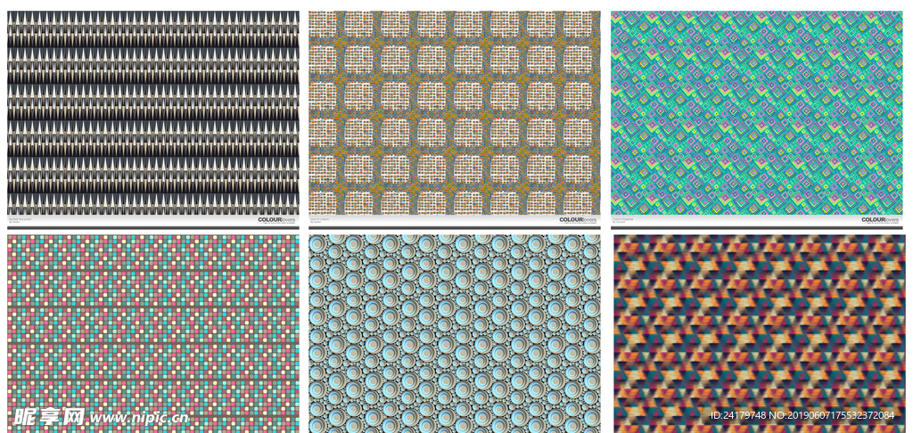 6款多彩复杂特色填充图案纹理