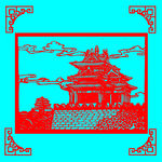 建筑剪纸