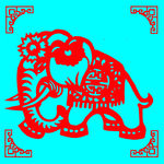 大象剪纸