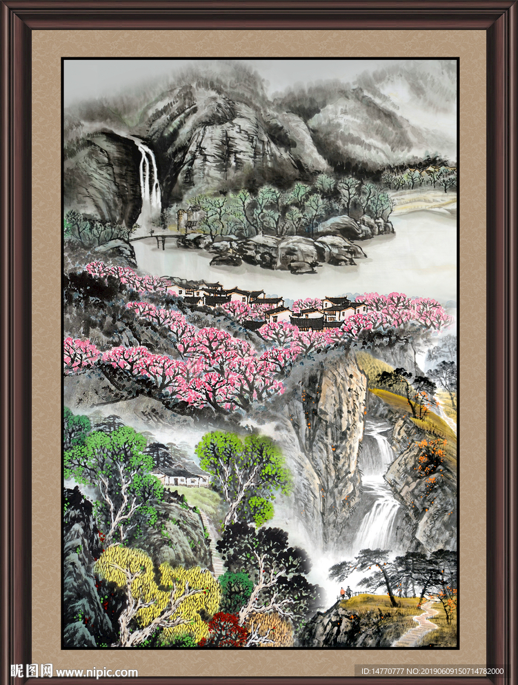 竖幅山水画