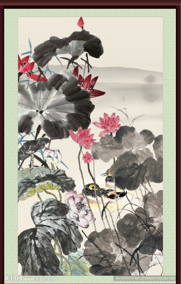 国画荷花
