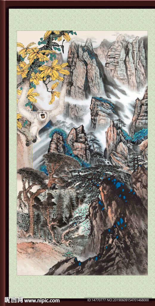 竖幅山水画