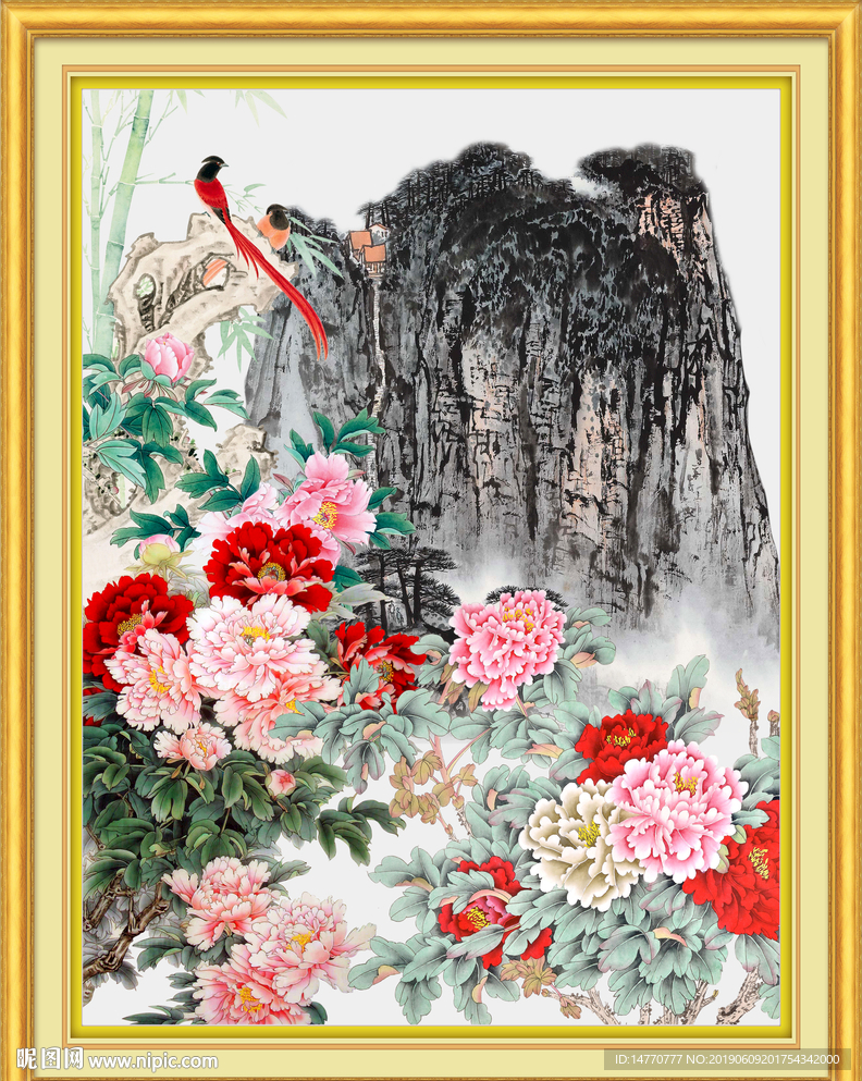 竖幅山水画