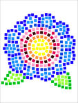 方格子 花 创意矢量图形 儿