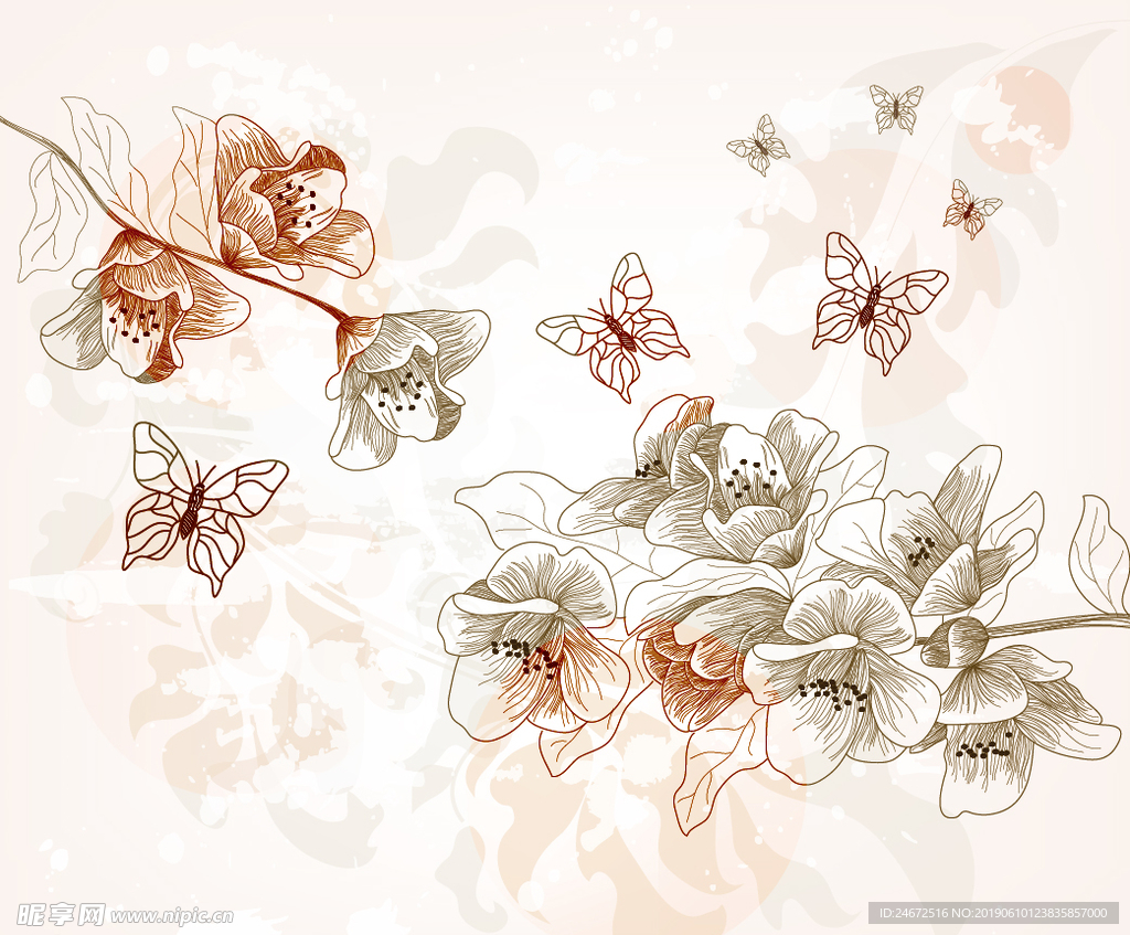 栀子花素描图