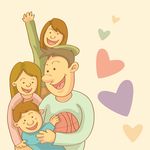 卡通幸福一家人