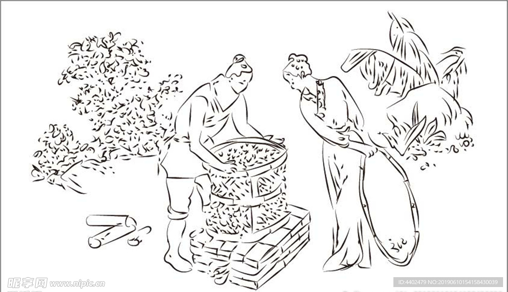 简笔画茶叶图