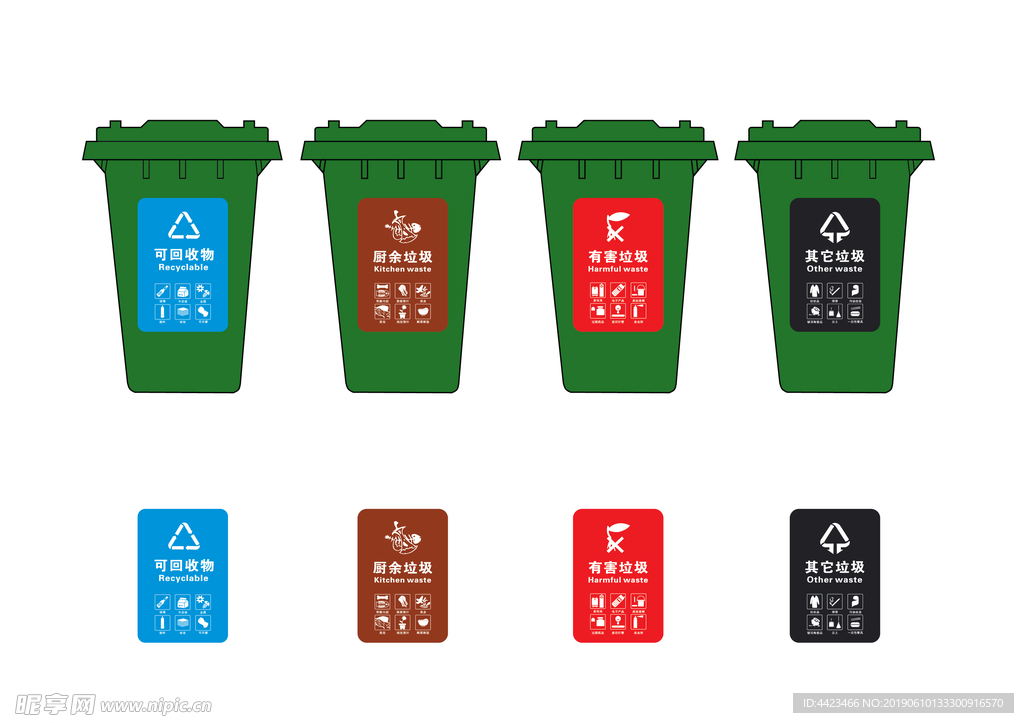 2019上海最新垃圾分类图标设