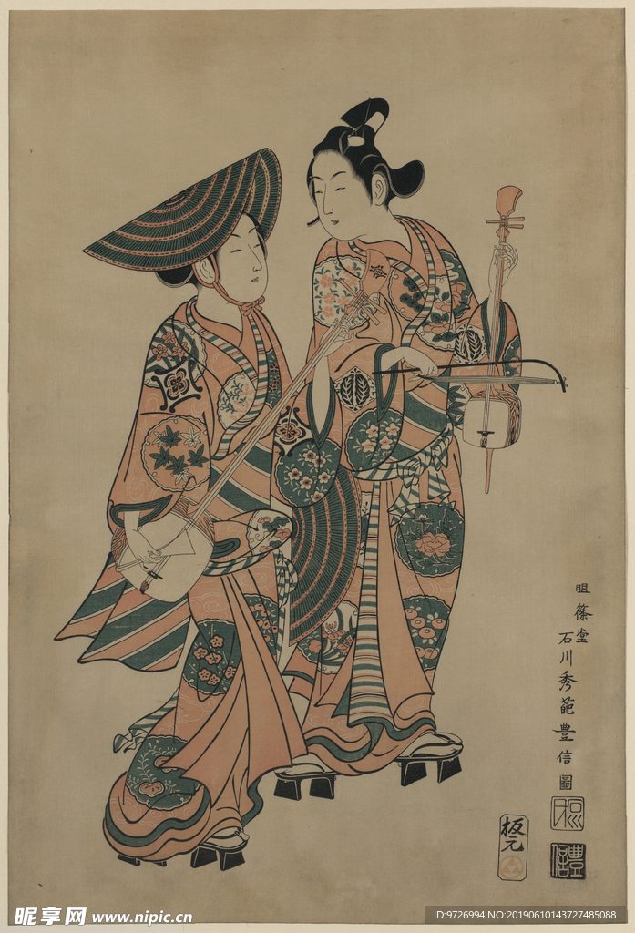 石川丰信浮世绘作品