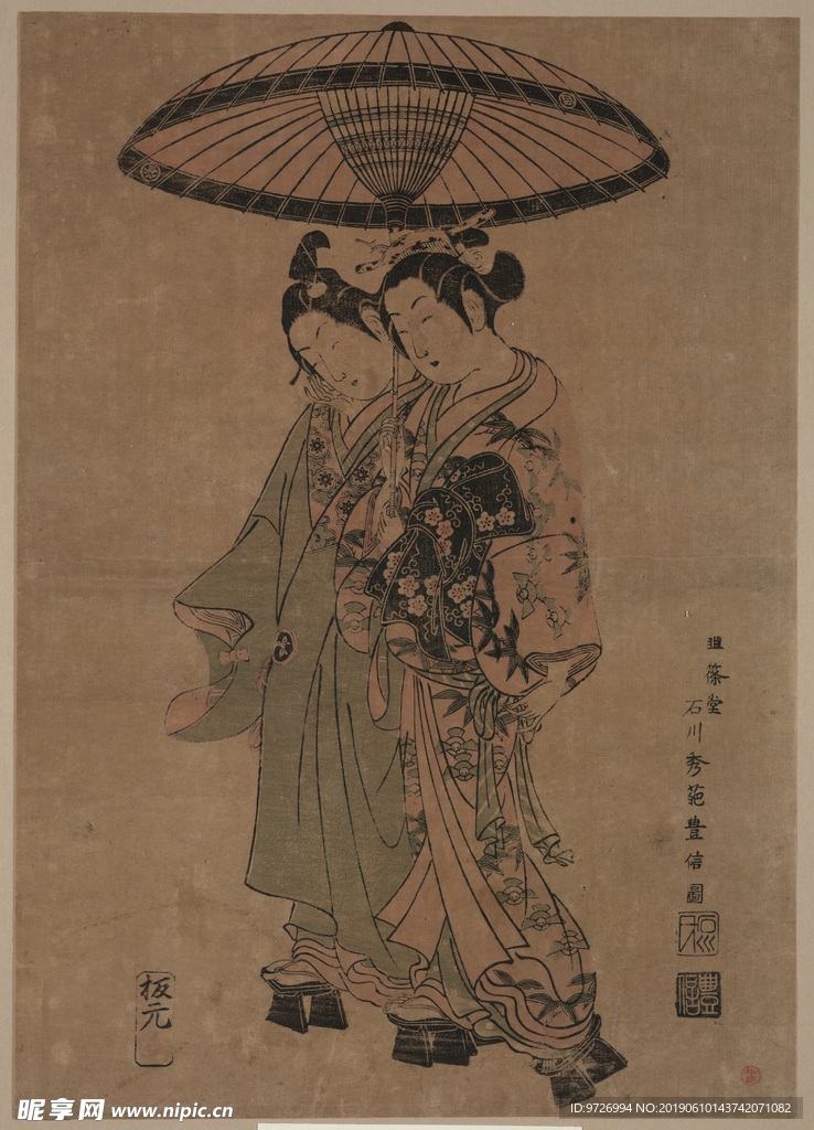 石川丰信浮世绘作品